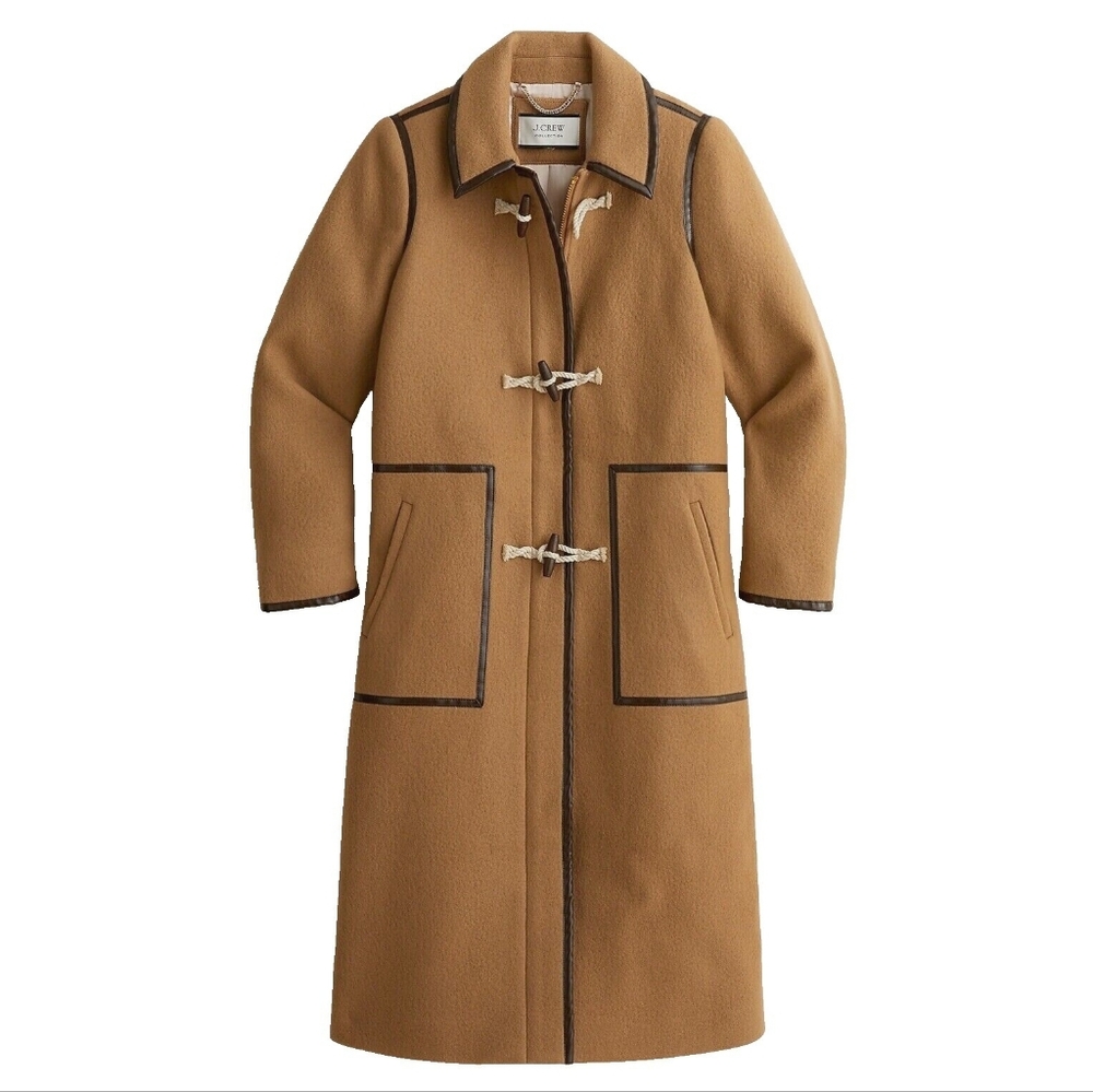 nwt J. Crew Collection Long Toggle Coat in Camel Italian Fall Blanket Wool - Picture 1 of 12